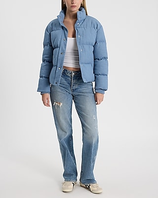 Denim Puffer Coat