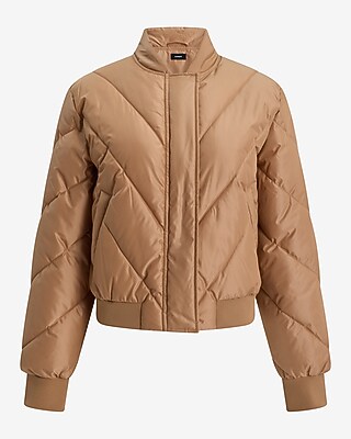 Cropped Puffer Bomber Jacket