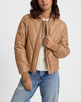 Cropped Puffer Bomber Jacket