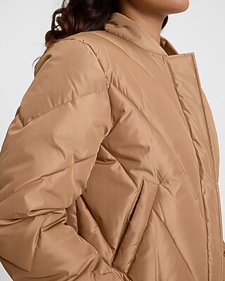Cropped Puffer Bomber Jacket