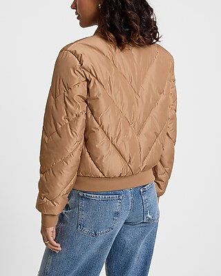Cropped Puffer Bomber Jacket