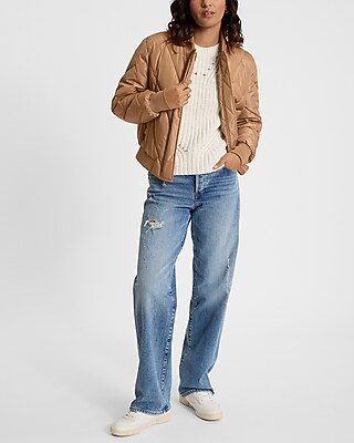 Cropped Puffer Bomber Jacket