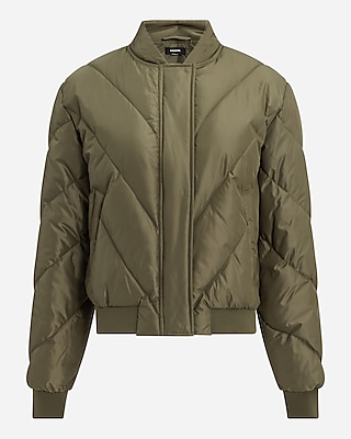 Cropped Puffer Bomber Jacket