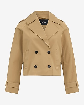 Double Breasted Cropped Trench Coat