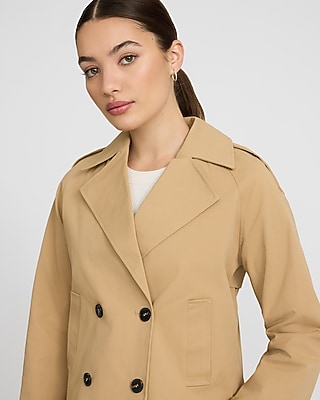 Double Breasted Cropped Trench Coat