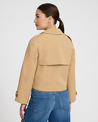 Double Breasted Cropped Trench Coat