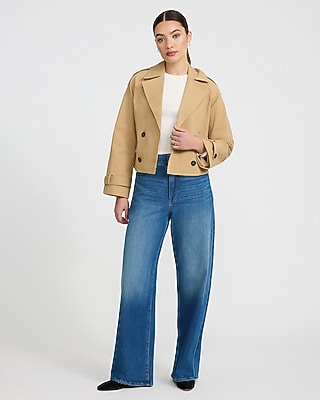 Double Breasted Cropped Trench Coat