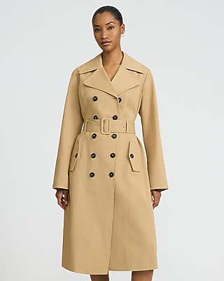 Double Breasted Belted Maxi Trench Coat