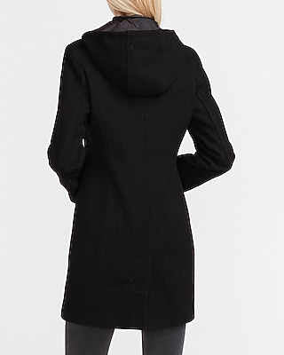 wool blend coat with hood