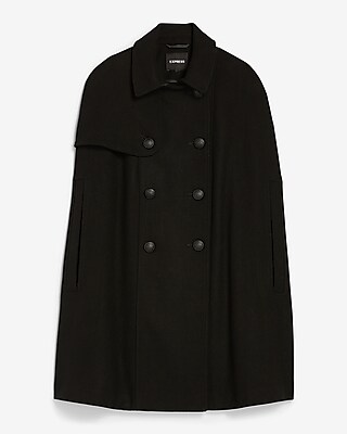 wool blend cape coat