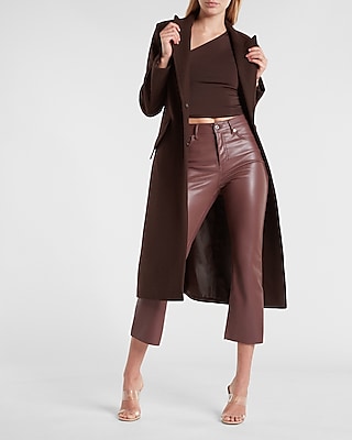 only wool blend belted wrap coat