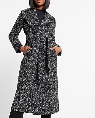 Speckled Tweed Belted Trench Coat Express