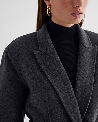 Wool-blend Oversized Belted Jacket | Express