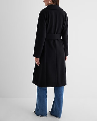 Faux Wool Double Breasted Signature Wrap Coat
