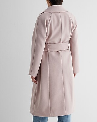 Faux Wool Double Breasted Signature Wrap Coat