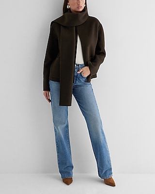 ジャケット・アウター scarf docking drape coat 0098_08944292_1385