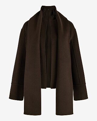 Wool-blend Scarf Collar Coat | Express