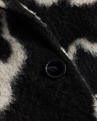 Wool-Blend One Button Floral Coat