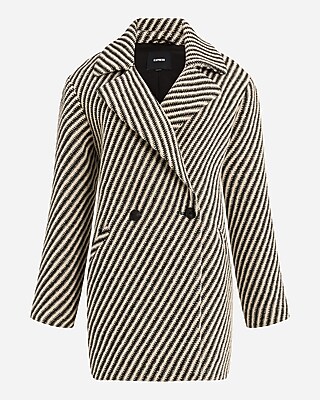 Herringbone Double Breasted Coat | Express