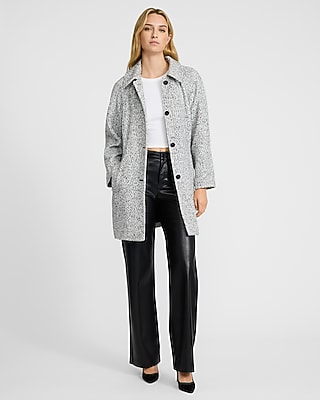 Tweed Belted Mid Length Coat