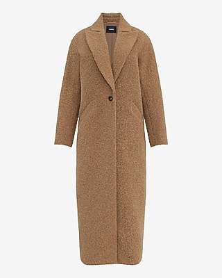 Boucle One Button Maxi Coat