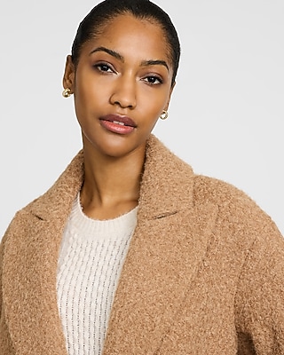 Boucle One Button Maxi Coat