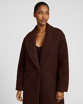 Boucle One Button Maxi Coat