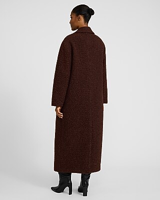 Boucle One Button Maxi Coat