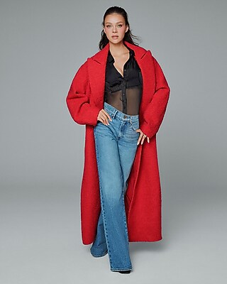 Boucle Single Button Maxi Coat