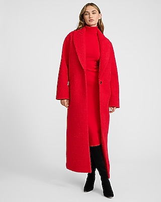Boucle Single Button Maxi Coat