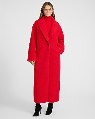 Boucle Single Button Maxi Coat