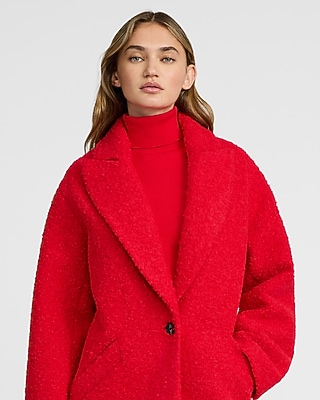 Boucle Single Button Maxi Coat