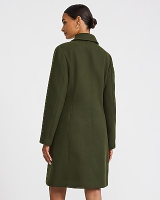 Wool-Blend Double Breasted Military Trench Coat