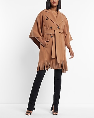 Round Neck Fringe Detail Sleeve Poncho