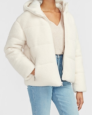 sherpa puffer jacket womens