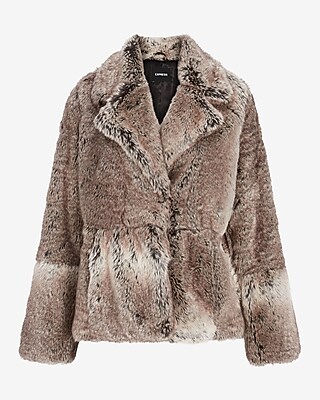Collared Faux Fur Coat