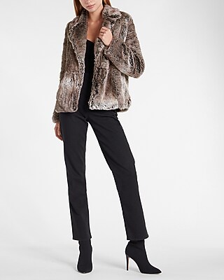 Collared Faux Fur Coat