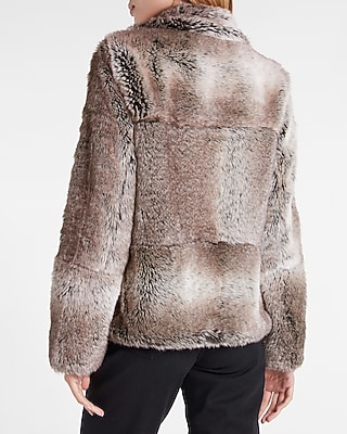 Collared Faux Fur Coat