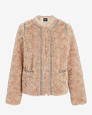 EMBELLISHED FUR COAT 9804211:BARE:XS