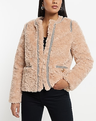 EMBELLISHED FUR COAT 9804211:BARE:XS