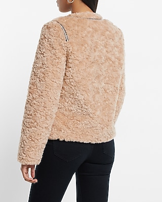 EMBELLISHED FUR COAT 9804211:BARE:XS