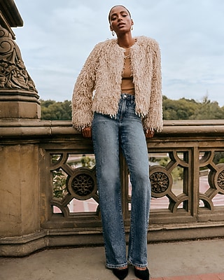 ジャケット・アウター WELLBEING EXPRESS Fur Jacket camel Women's Faux Fur Coats - Express