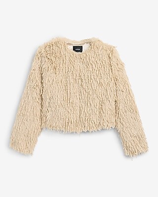 Feathered Faux Fur Coat