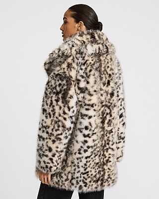 Leopard Faux Fur Mid Length Coat