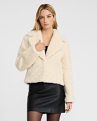 Faux Fur Button Front Coat