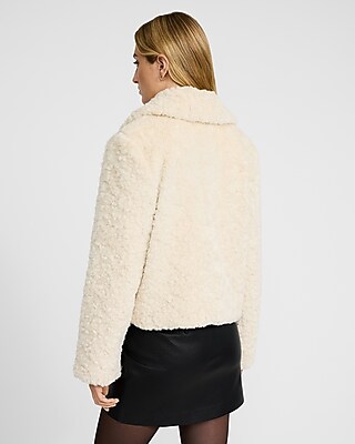 Faux Fur Button Front Coat