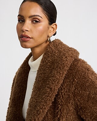 Faux Sherpa Cropped Teddy Coat