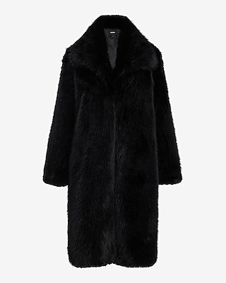 Faux Fur Wide Collar Coat