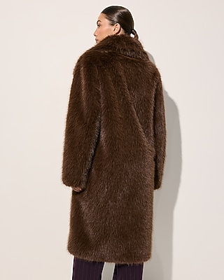 Faux Fur Wide Collar Coat