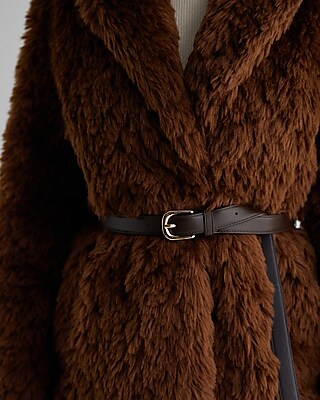 Faux Fur Belted Coat